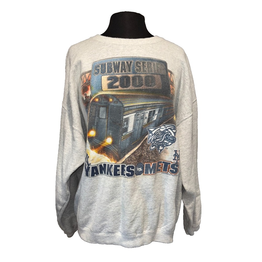 Vintage 2000 Subway Series Sweatshirt XL Yankees vs Mets World Series Lee Sport